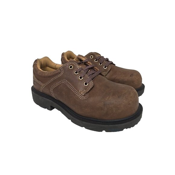 DAKOTA Men\'s Aluminum Toe Composite Plate Oxford Safety Shoes 1117QC Brown 8W main image 4